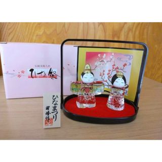 【新品】ガラスのひな祭りセット(置物)