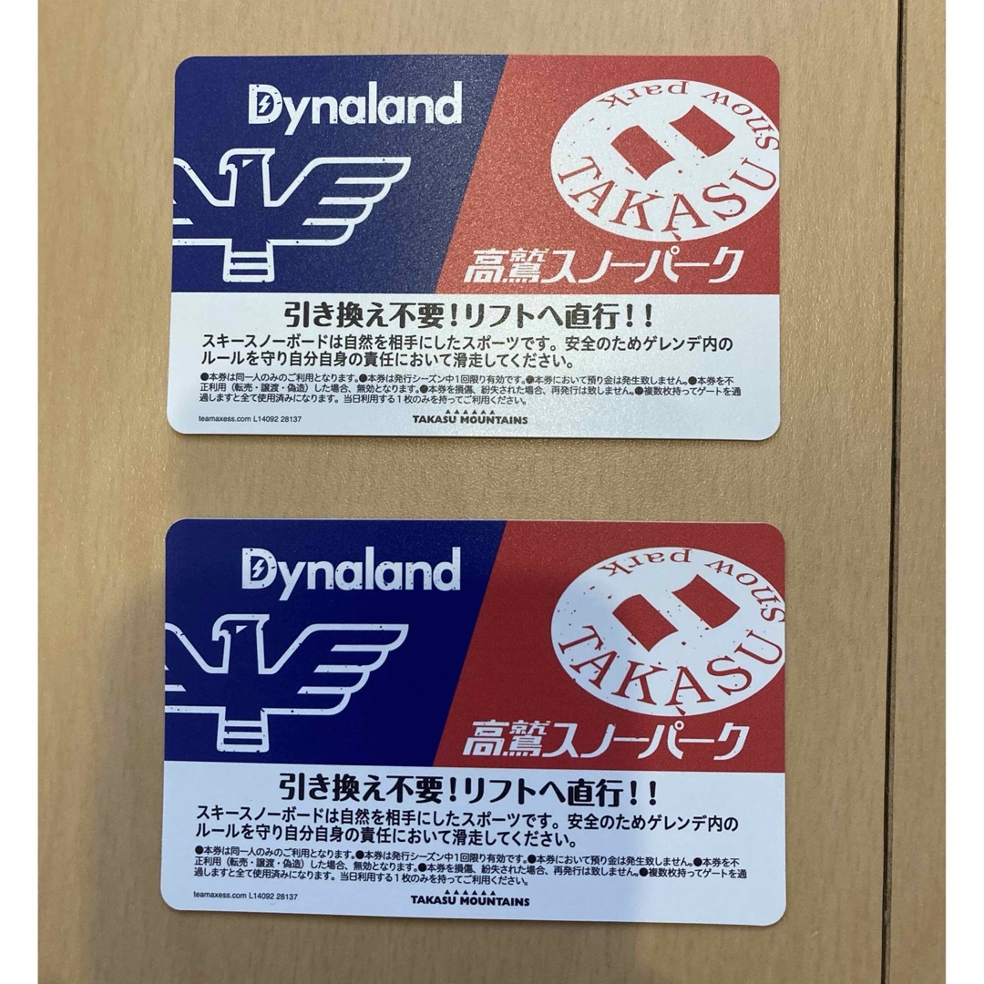 高鷲ダイナ共通1日リフト券 2枚 高鷲ダイナ共通1日リフト券 2枚