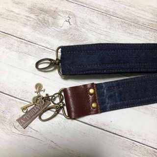 デニムリメイク、オリジナル、長め、男性兼用、ショルダーベルト(バッグ)