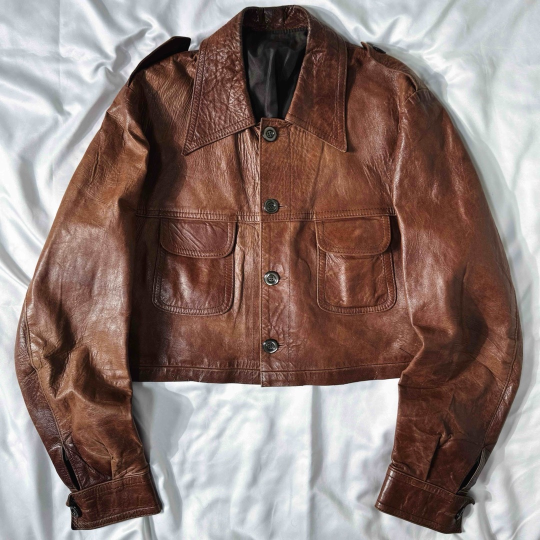 VINTAGE 70s ハンドクラフト スーパーショートレザージャケット VINTAGE 70s ハンドクラフト スーパーショートレザージャケット