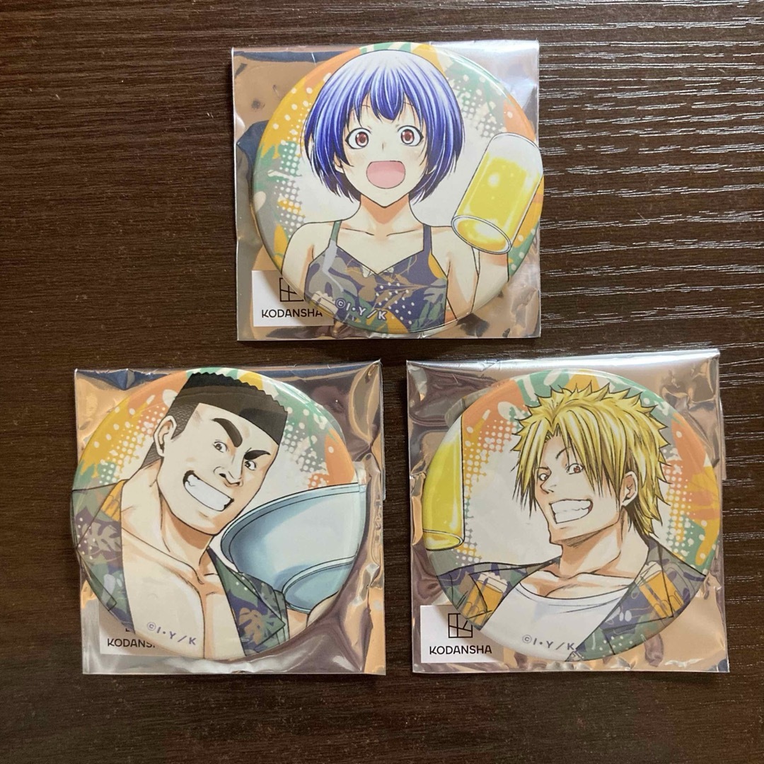 ぐらんぶる展 缶バッジ 寿竜次郎 吉原愛菜 時田信治 ぐらんぶる 10周年 エンタメ/ホビーのアニメグッズ(バッジ/ピンバッジ)の商品写真