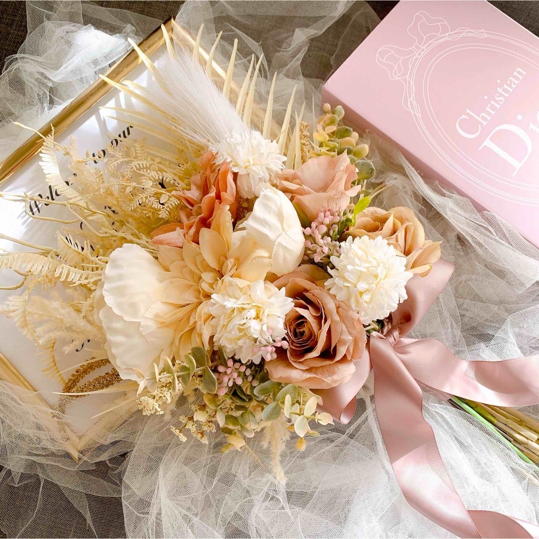 アーティフィシャルフラワーブーケ クラッチブーケ 結婚式 前撮り アーティフィシャルフラワーブーケ クラッチブーケ 結婚式 前撮り