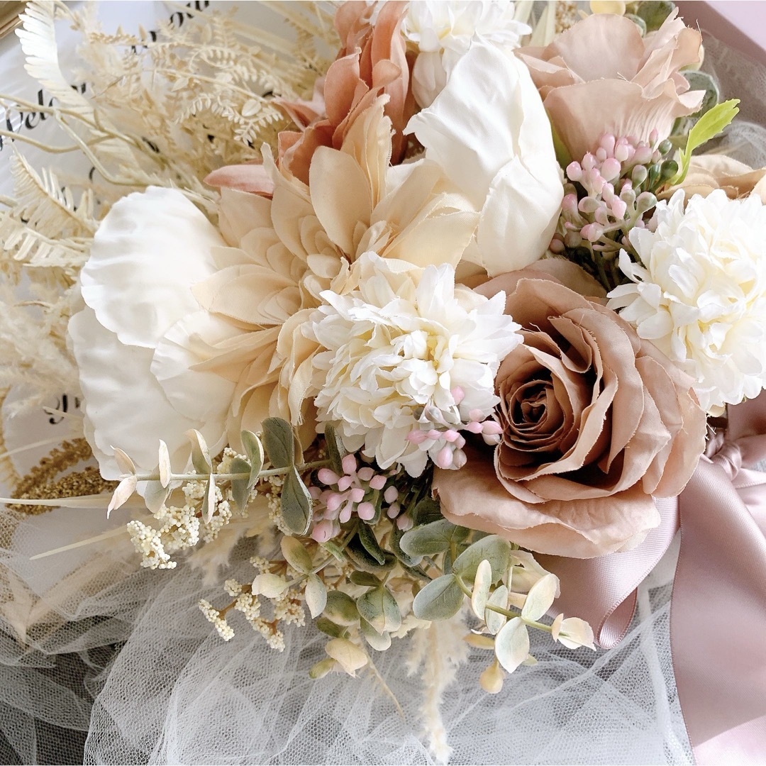 アーティフィシャルフラワーブーケ クラッチブーケ 結婚式 前撮り アーティフィシャルフラワーブーケ クラッチブーケ 結婚式 前撮り