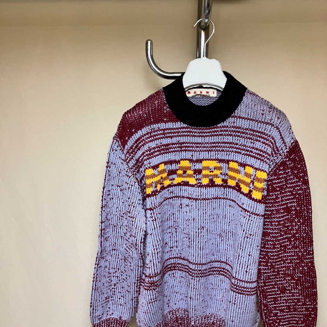 新品同様 15aw MARNI マルニ ネパール製 総柄 セーター 肉厚 ニット 長袖 ウール100％ 36 マルチカラー レディース 古着 中古 MARNI 新品同様 15aw マルニ ネパール製 総柄 セーター 肉厚