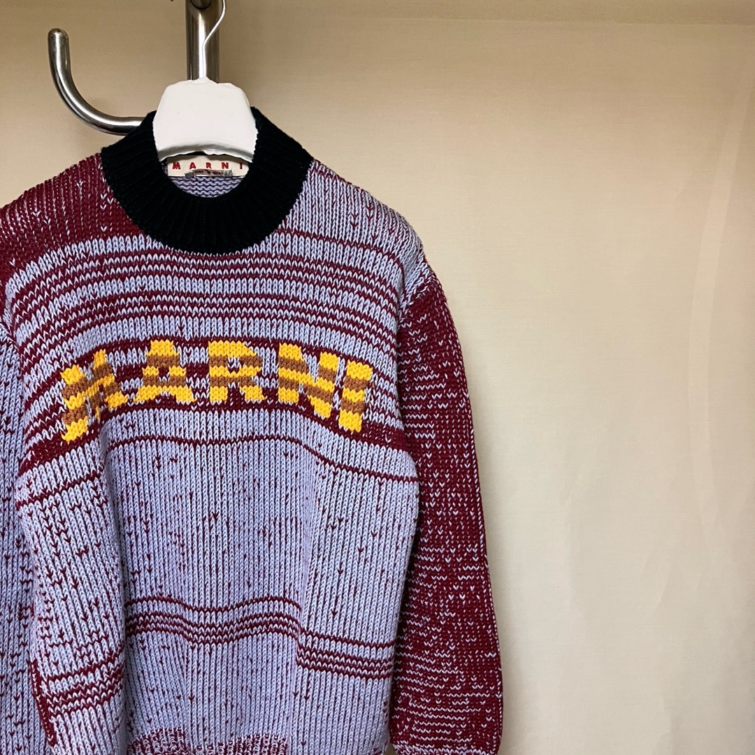 MARNI - 新品 48 23aw マルニ ブランドロゴニット ウールベース MARNI - 新品 48 23aw マルニ ブランドロゴニット ウールベース