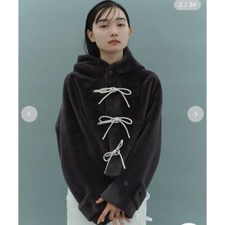 ファーファー(fur fur)のリボンショートダッフルコート(ダッフルコート)