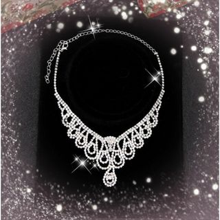 ⑩【売切れ間近】ネックレス　キラキラ　ビジュー　結婚式　パーティー　ドレスコーデ(ネックレス)