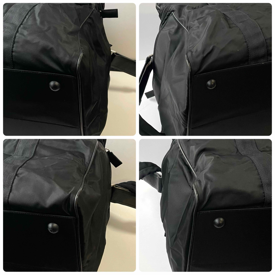 美品】PRADA プラダ ボストンバッグ 旅行かばん ナイロン×レザー 黒 美品】PRADA プラダ ボストンバッグ 旅行かばん ナイロン×レザー 黒