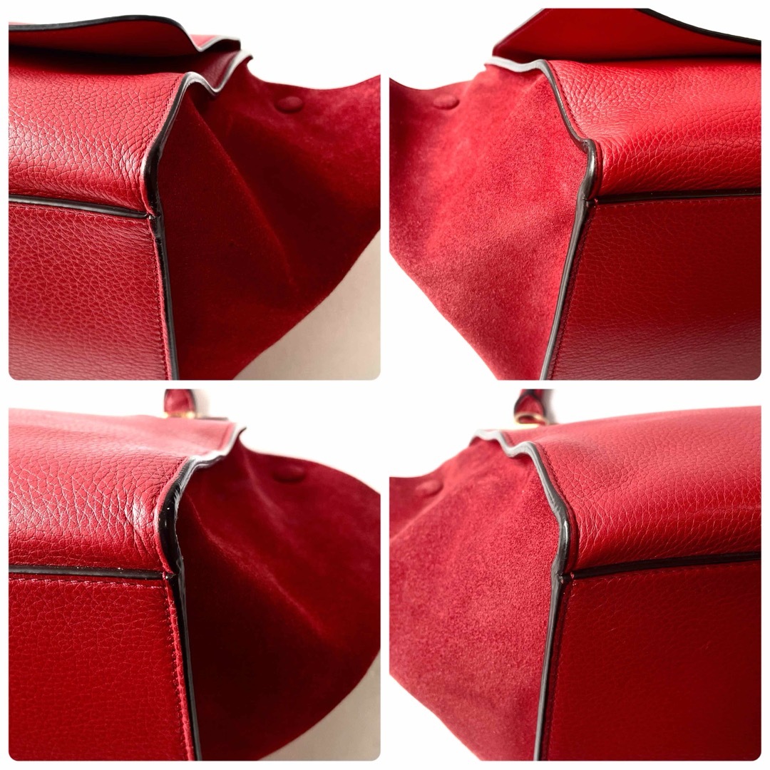 美品】CELINE セリーヌ 2way ハンドバッグ トラペーズ シボ革 美品】CELINE セリーヌ 2way ハンドバッグ トラペーズ シボ革