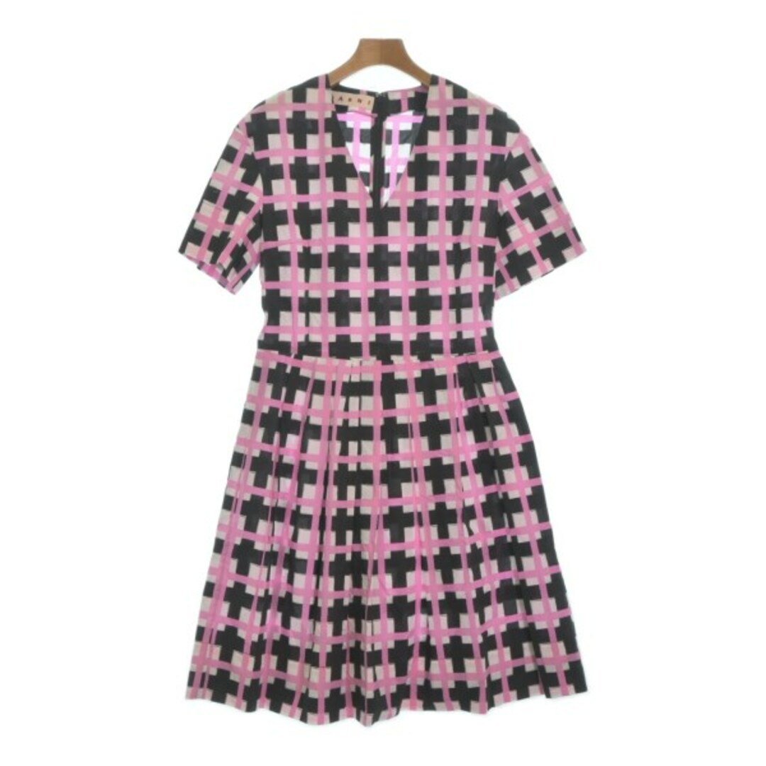 MARNI マルニ ワンピース 40(M位) 黒xピンクx白(チェック) 【古着】 MARNI マルニ ワンピース 40(M位) 黒xピンクx白(チェック) 【古着】