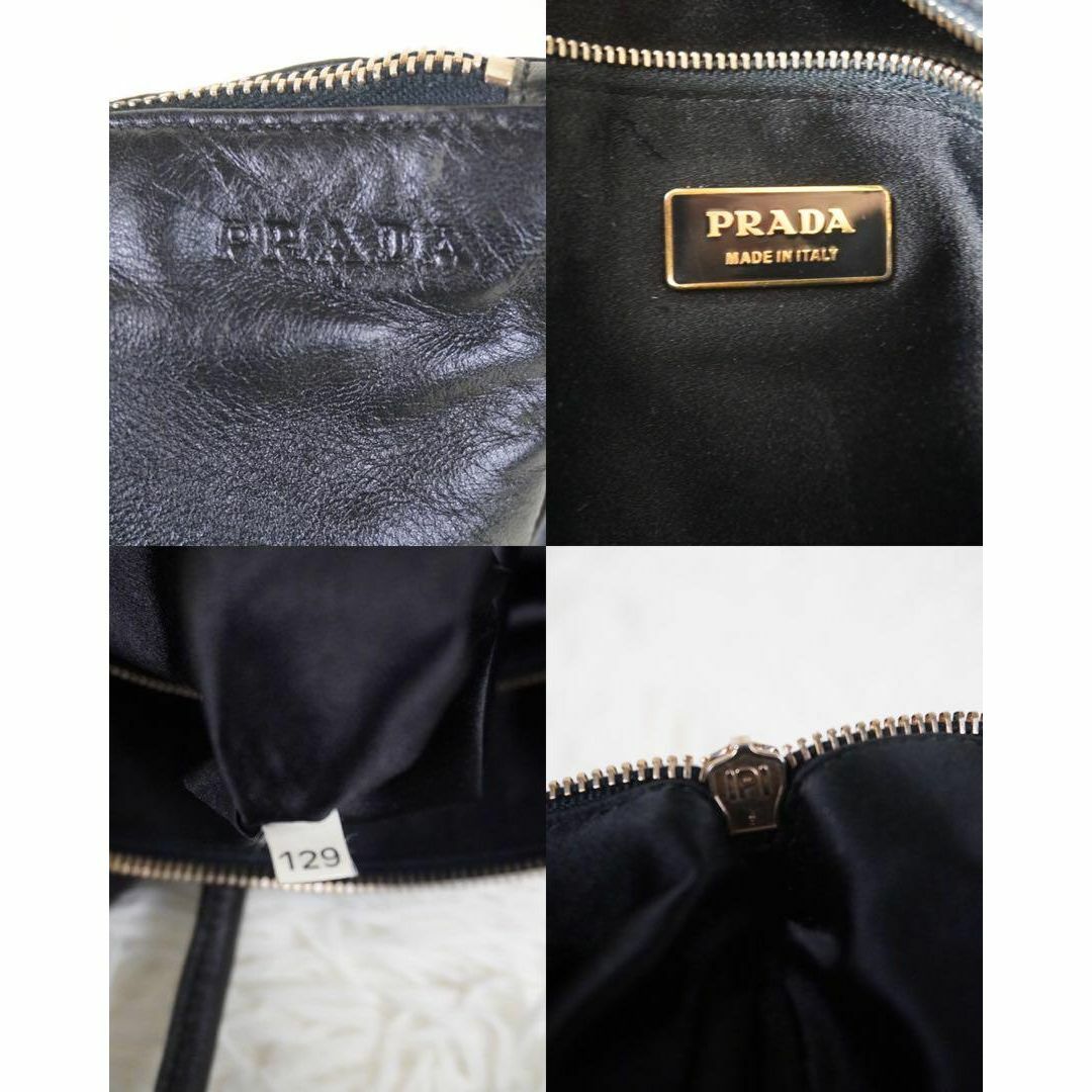 PRADA - 美品 プラダ PRADA 黒 ショルダーバッグ 南京錠 レザー PRADA - 美品 プラダ PRADA 黒 ショルダーバッグ 南京錠 レザー
