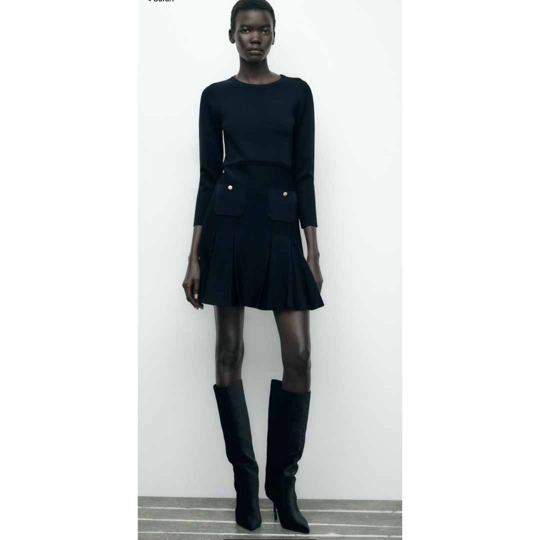 ZARA - ZARA【新品 未使用】ショートプリーツニットワンピースの ZARA - ZARA【新品 未使用】ショートプリーツニットワンピースの