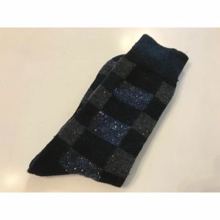 男性用ソックス レギュラーソックス（ネップ、チェック柄）(ソックス)