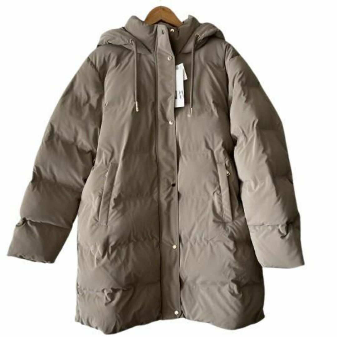 ZARA - ZARA フード付きキルティングアノラック モールグレー ZARA - ZARA フード付きキルティングアノラック モールグレー