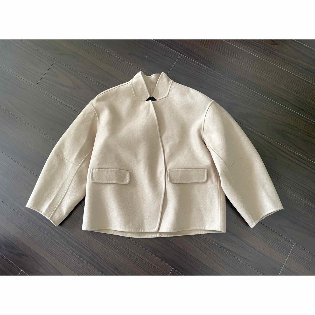 美品 Drawerドゥロワー ウールケヌキショートコートジャケット 美品 Drawerドゥロワー ウールケヌキショートコートジャケット