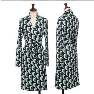 ダイアン DVF レオパードシルクカフタンワンピース グリーン ダイアン DVF レオパードシルクカフタンワンピース グリーン