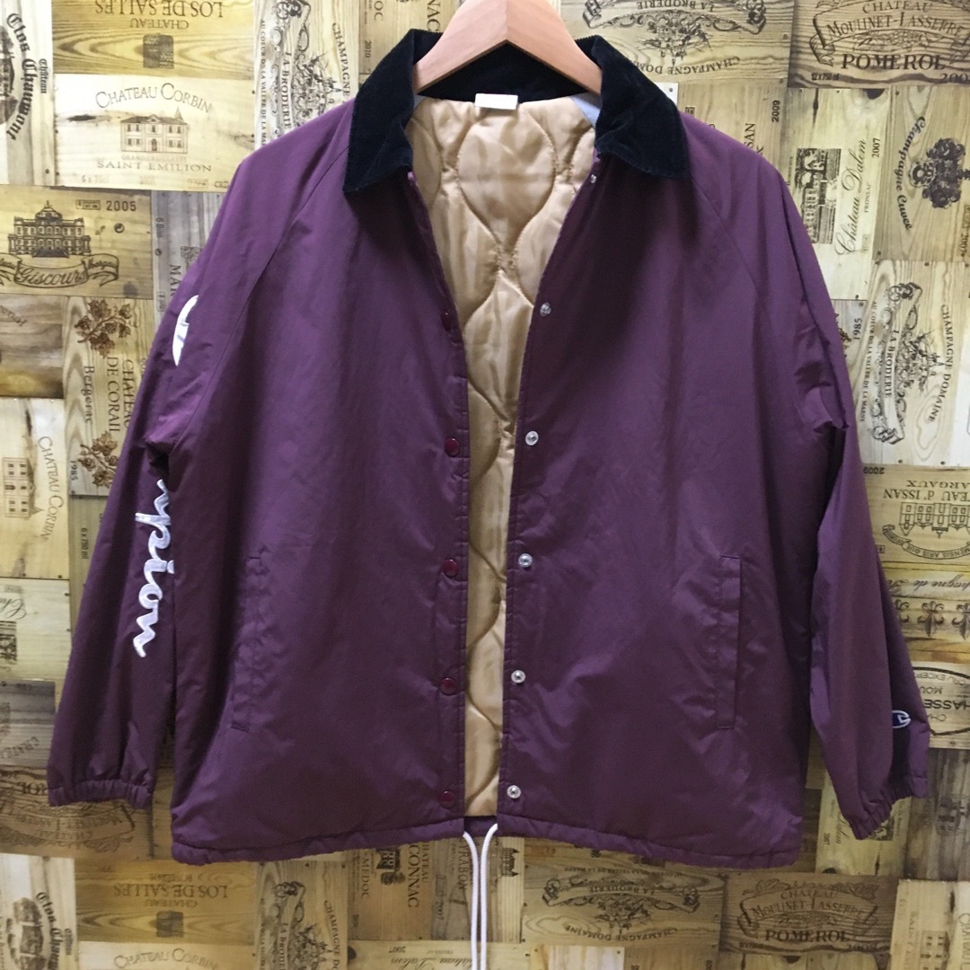 Champion - チャンピオン コーチジャケット 中綿 紫 ナイロン Champion - チャンピオン コーチジャケット 中綿 紫 ナイロン