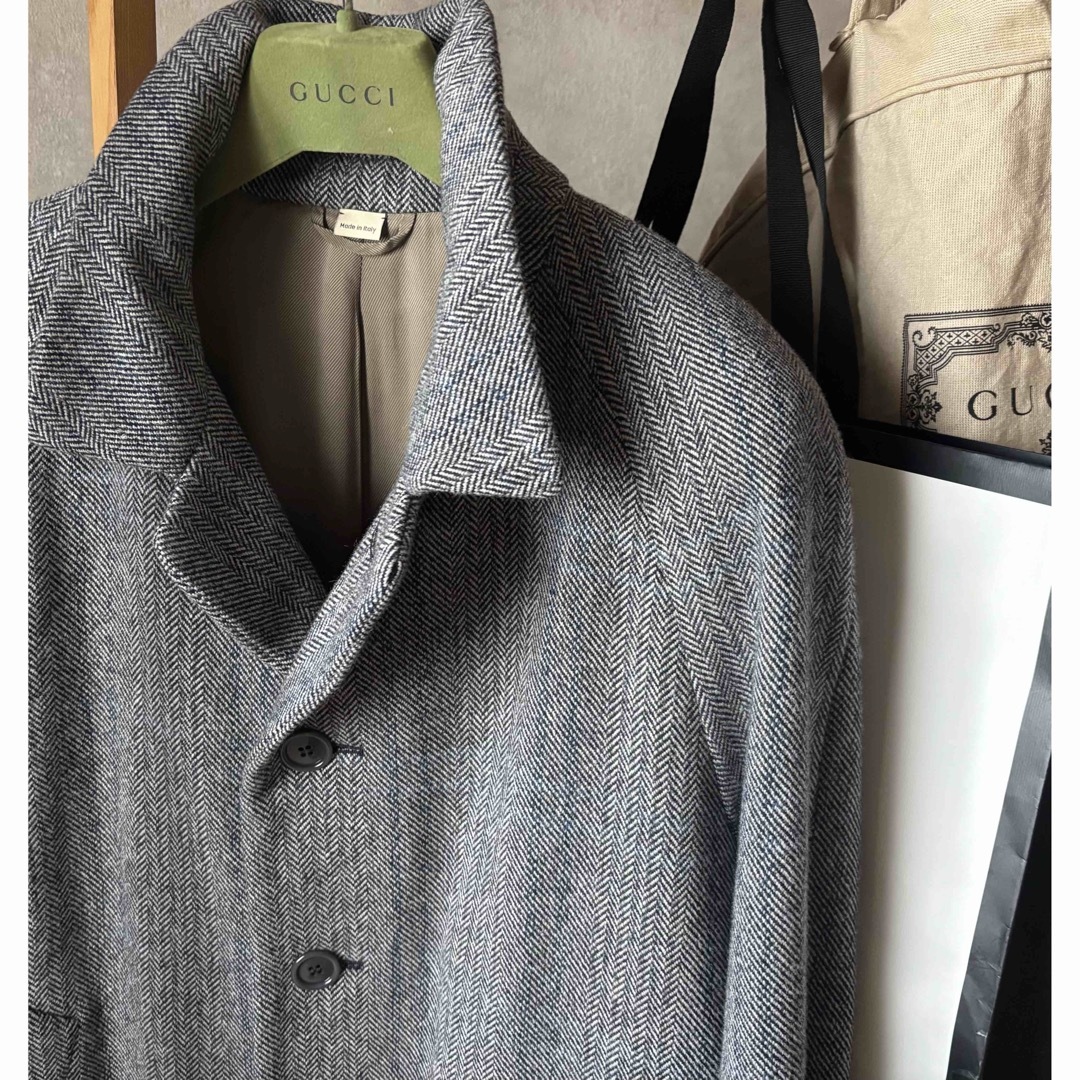 GUCCI - 最高級 カシミヤ混 GUCCI ツイード ヘリンボーン ロング GUCCI - 最高級 カシミヤ混 GUCCI ツイード ヘリンボーン ロング