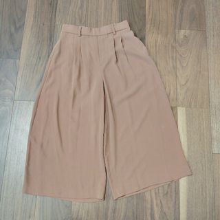 Mサイズ ワイドパンツ ポリエステル100%　ライトブラウン(カジュアルパンツ)