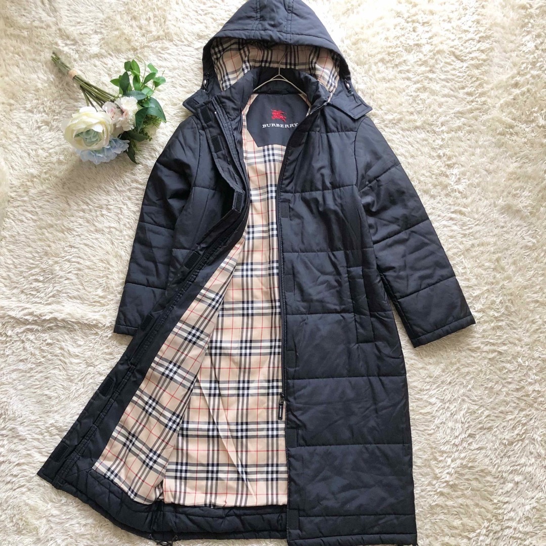 BURBERRY'S♪中綿超ロングコート ノバチェック ブランドロゴ入り BURBERRY'S♪中綿超ロングコート ノバチェック ブランドロゴ入り