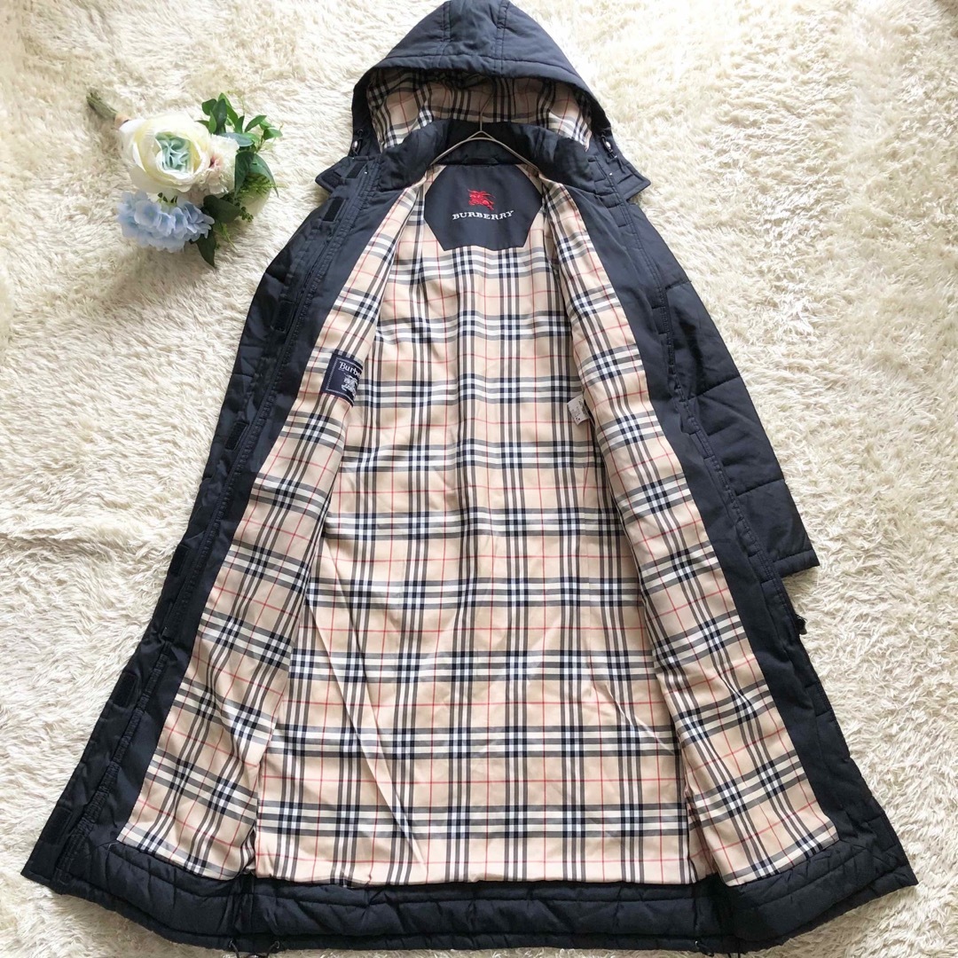BURBERRY'S♪中綿超ロングコート ノバチェック ブランドロゴ入り BURBERRY'S♪中綿超ロングコート ノバチェック ブランドロゴ入り