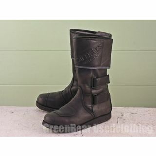 アルパインスターズ(alpinestars)のイタリア製 アルパインスターズ alpinestars ビンテージ バイクブーツ 良い味 黒 ブラック レディース 38 24cm Z891(装備/装具)