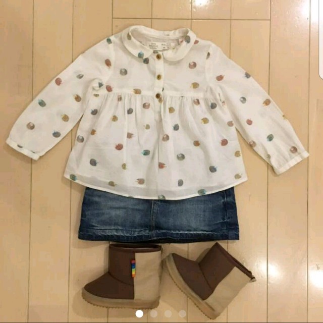 ZARA KIDS(ザラキッズ)のハリネズミ柄ブラウス　ZARAベビー キッズ/ベビー/マタニティのベビー服(~85cm)(シャツ/カットソー)の商品写真