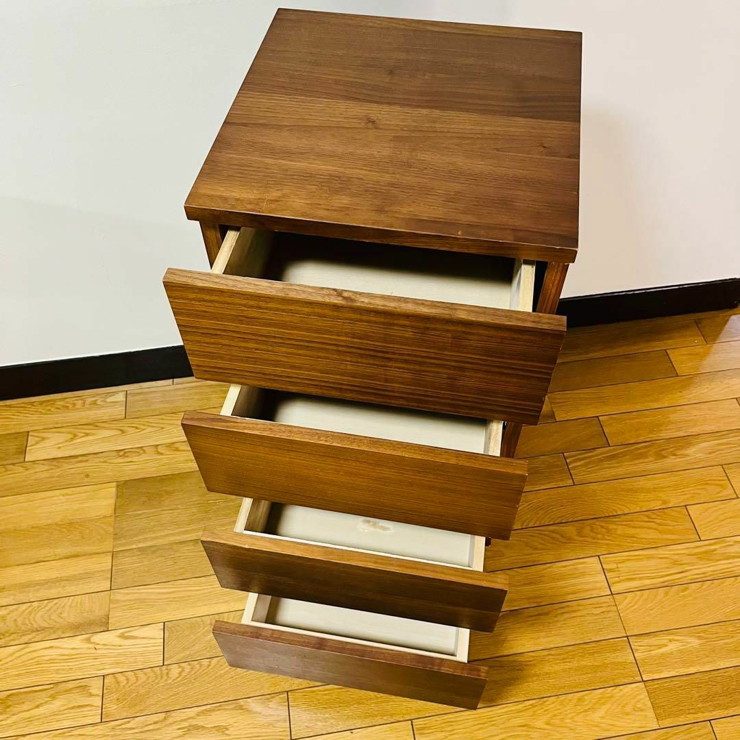 廃盤 希少品】無印良品 4段チェスト 足つき ウォールナット材 廃盤 希少品】無印良品 4段チェスト 足つき ウォールナット材