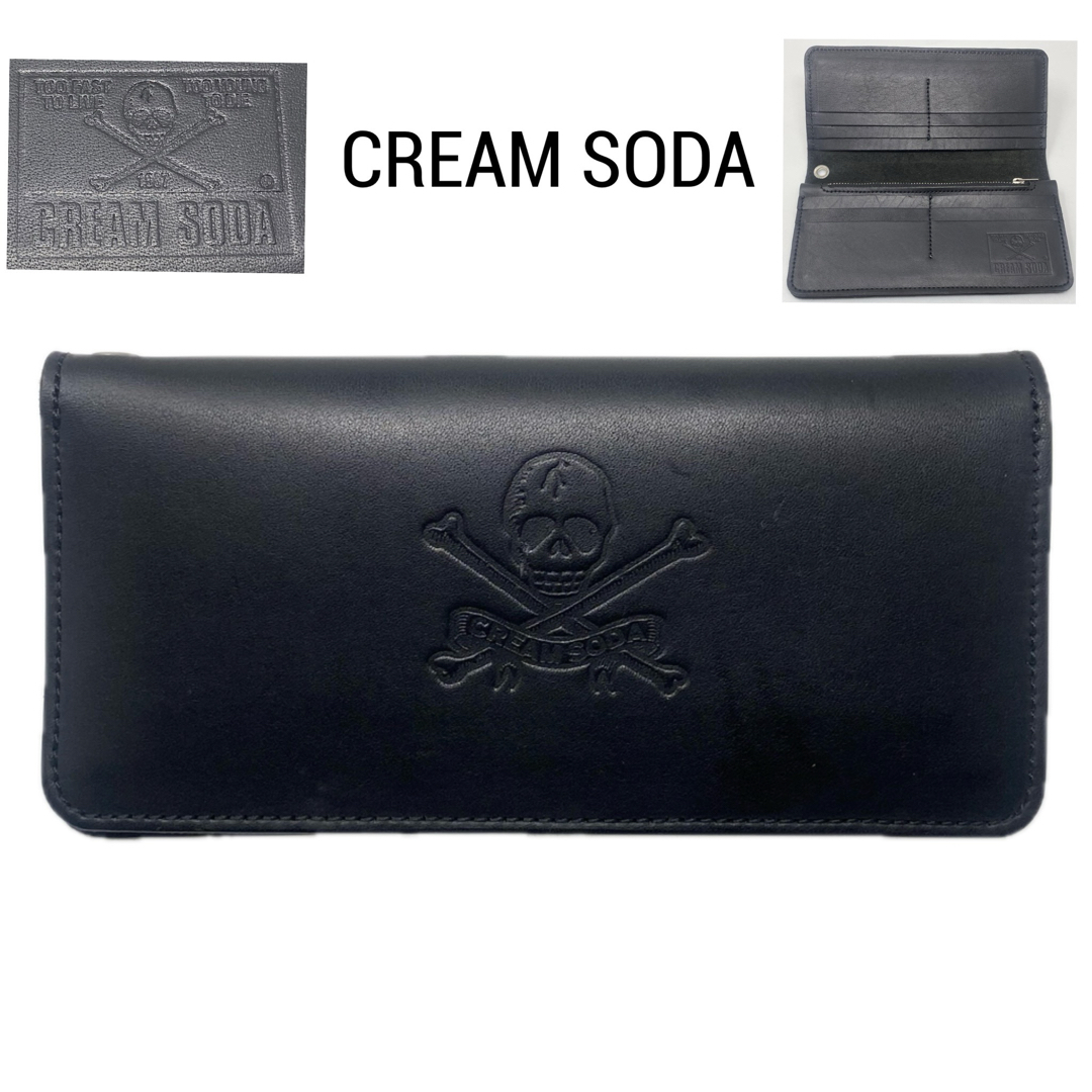先着1点✨CREAM SODA 長財布 ブラック レザー クリームソーダ 黒 先着1点✨CREAM SODA 長財布 ブラック レザー クリームソーダ 黒