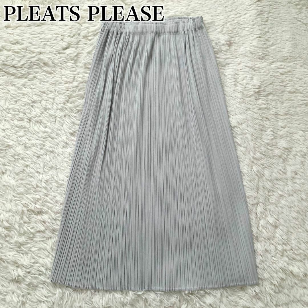 PLEATS PLEASE グレー プリーツロングスカート PLEATS PLEASE グレー プリーツロングスカート