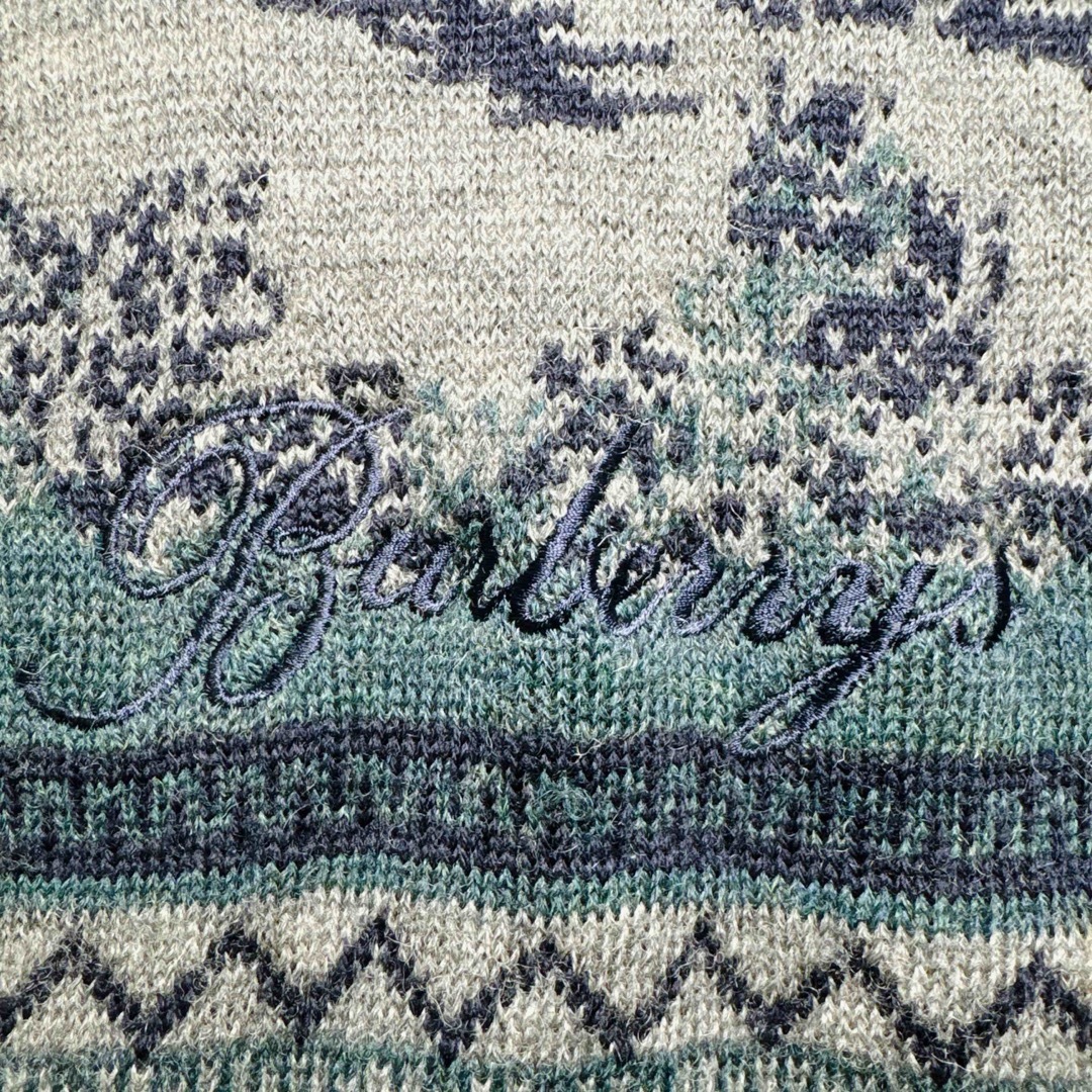 80s ビンテージ Burberrys バーバリー 総柄 ニット 刺繍ロゴ 80s ビンテージ Burberrys バーバリー 総柄 ニット 刺繍ロゴ