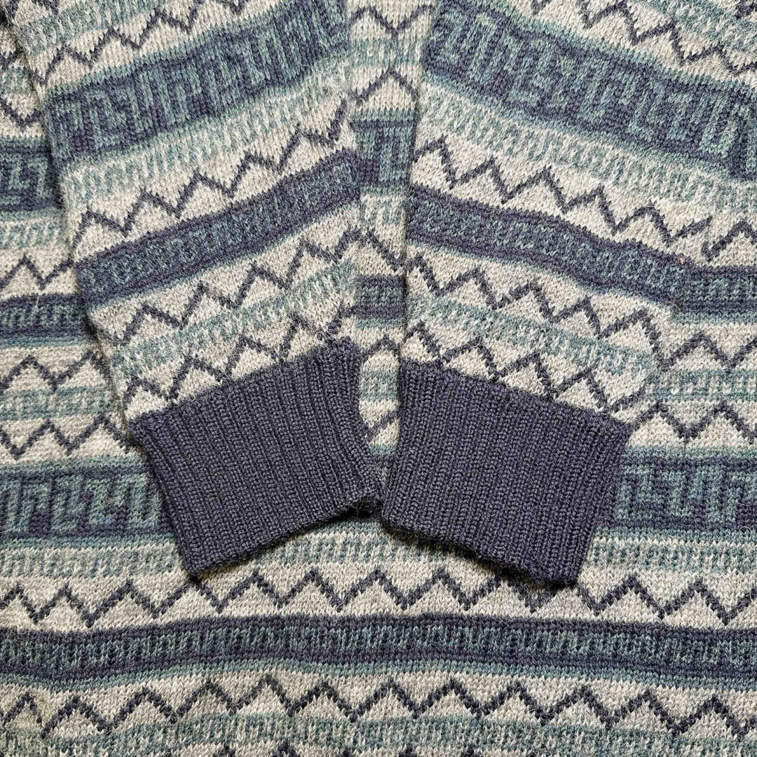 80s ビンテージ Burberrys バーバリー 総柄 ニット 刺繍ロゴ 80s ビンテージ Burberrys バーバリー 総柄 ニット 刺繍ロゴ