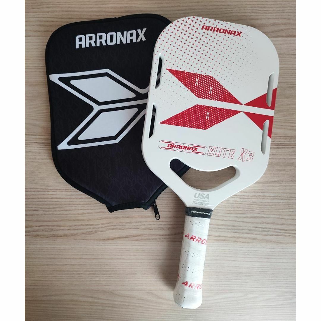 ピックルボール パドル ARRONAX エッジレス 白い 赤い ピックルボール パドル ARRONAX エッジレス 白い 赤い