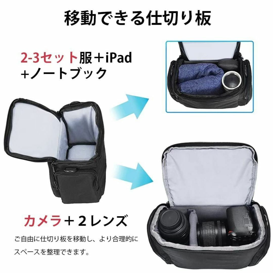Cwatcunカメラ バッグ (ブラック、L) スマホ/家電/カメラのカメラ(ケース/バッグ)の商品写真