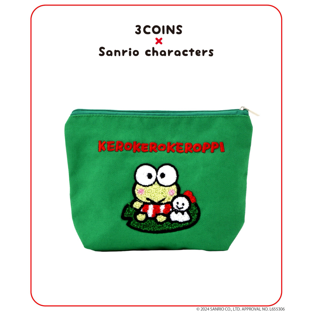 3COINS(スリーコインズ)のスリーコインズ サンリオ ケロッピー サガラ刺繍ポーチ スリコ 3coins エンタメ/ホビーのおもちゃ/ぬいぐるみ(キャラクターグッズ)の商品写真