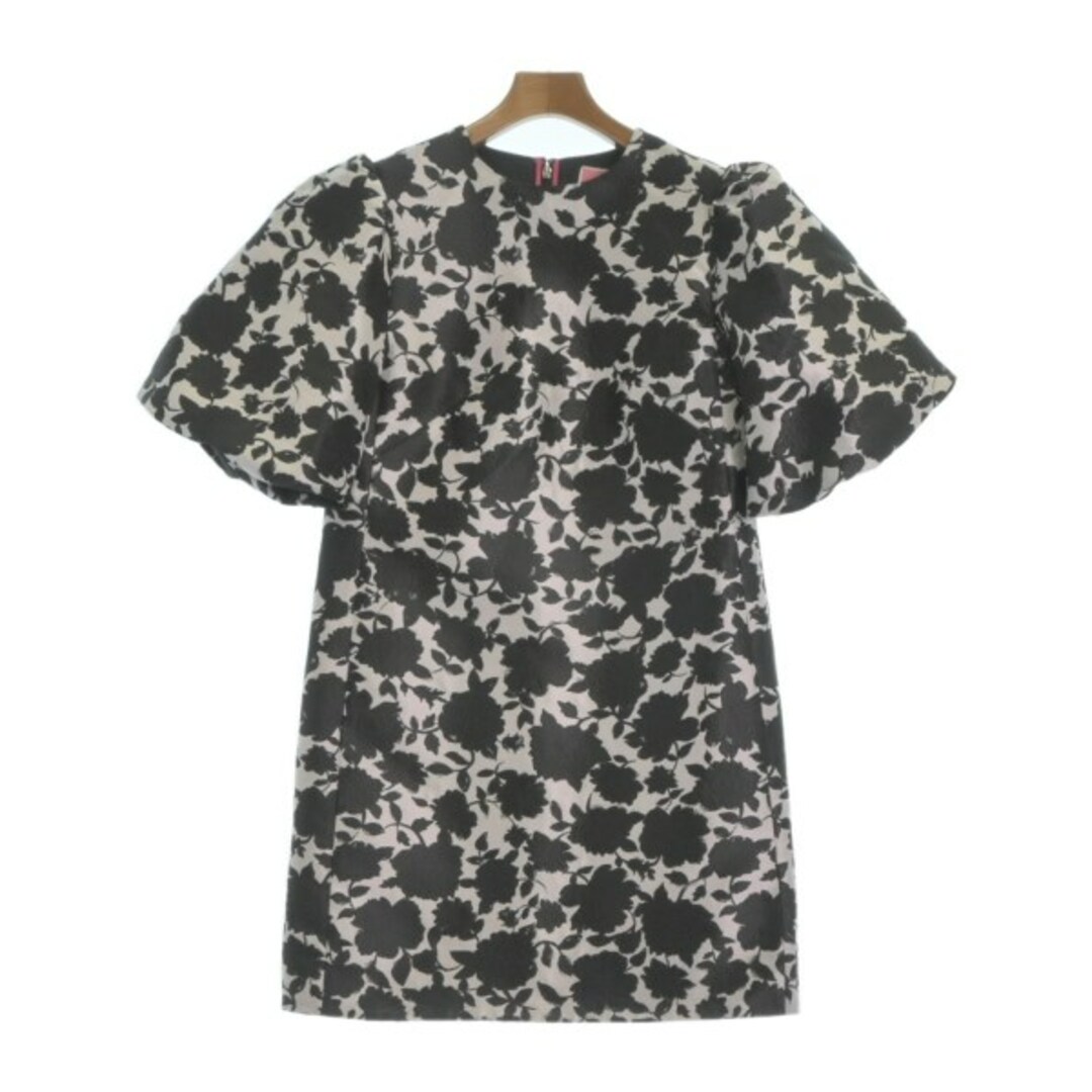 kate spade new york ワンピース 2(S位) 白x黒(花柄) 【古着】 kate spade new york ワンピース 2(S位) 白x黒(花柄) 【古着】