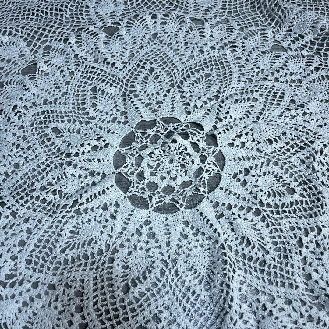 レトロ アンティーク 総刺繍 レースドイリー テーブル ラウンド 白 レトロ アンティーク 総刺繍 レースドイリー テーブル ラウンド 白