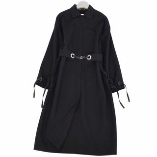 エルメス(HERMES)の極美品 エルメス HERMES 22SS ロングコート レザーベルト カシミヤ シルク ダブルフェイス アウター レディース 36(S)(その他)