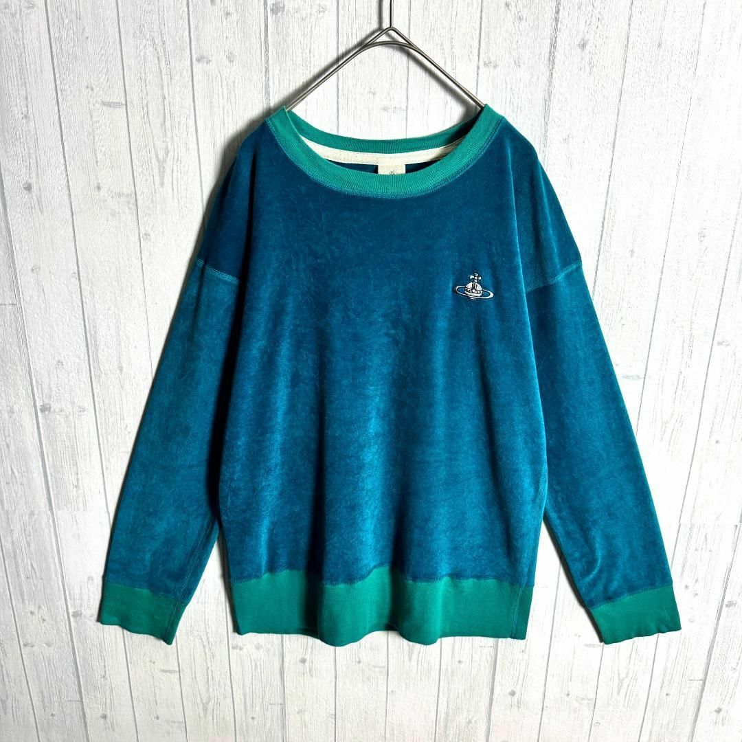 鮮やか高級ベロア☆オーブ刺繍】ヴィヴィアンウエストウッド 鮮やか高級ベロア☆オーブ刺繍】ヴィヴィアンウエストウッド