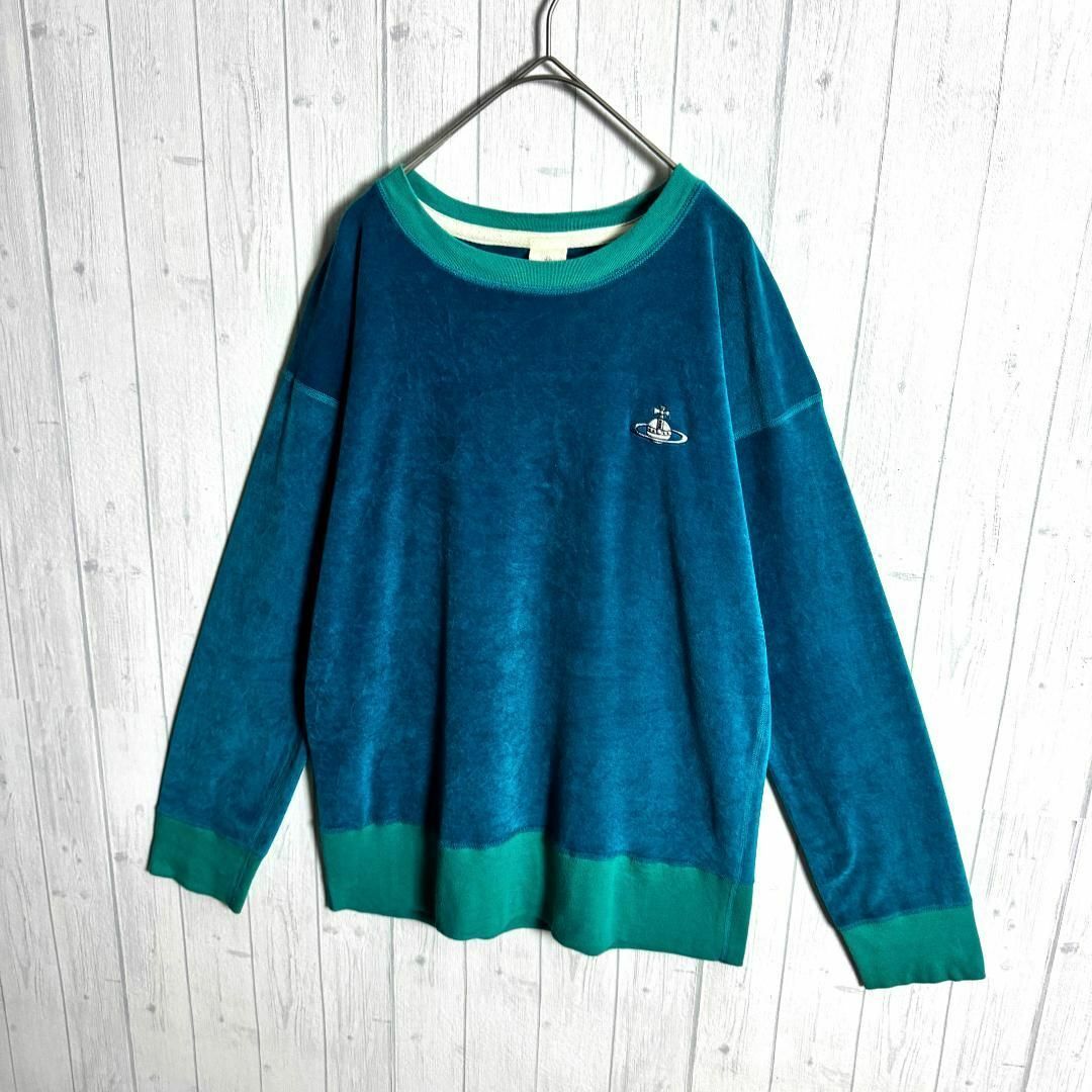 鮮やか高級ベロア☆オーブ刺繍】ヴィヴィアンウエストウッド 鮮やか高級ベロア☆オーブ刺繍】ヴィヴィアンウエストウッド