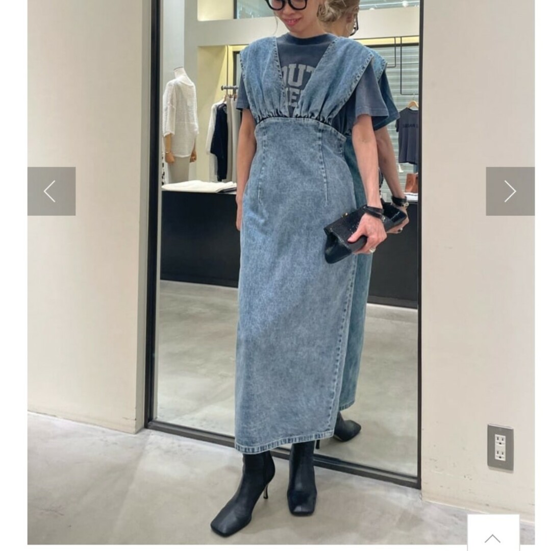ウィムガゼット【完売】DENIM Vジャンスカ デニム ワンピース 38 ウィムガゼット【完売】DENIM Vジャンスカ デニム ワンピース 38