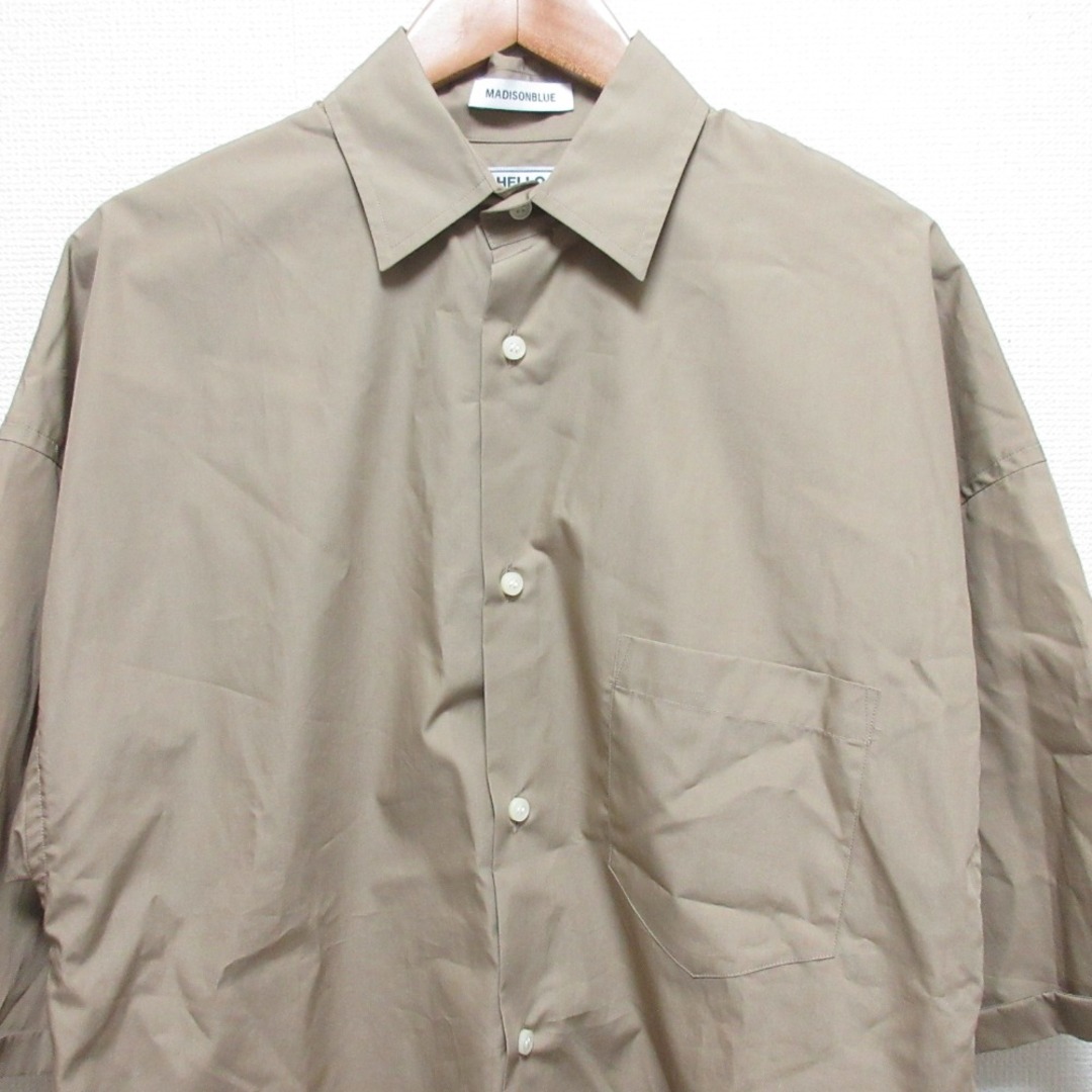 新品同様 MADISONBLUE マディソンブルー J.BRADLEY SHIRT ショートスリーブ シャツ MB999-5718 サイズ1 ベージュ ユニセックス メンズ レディース 古着 中古 USED