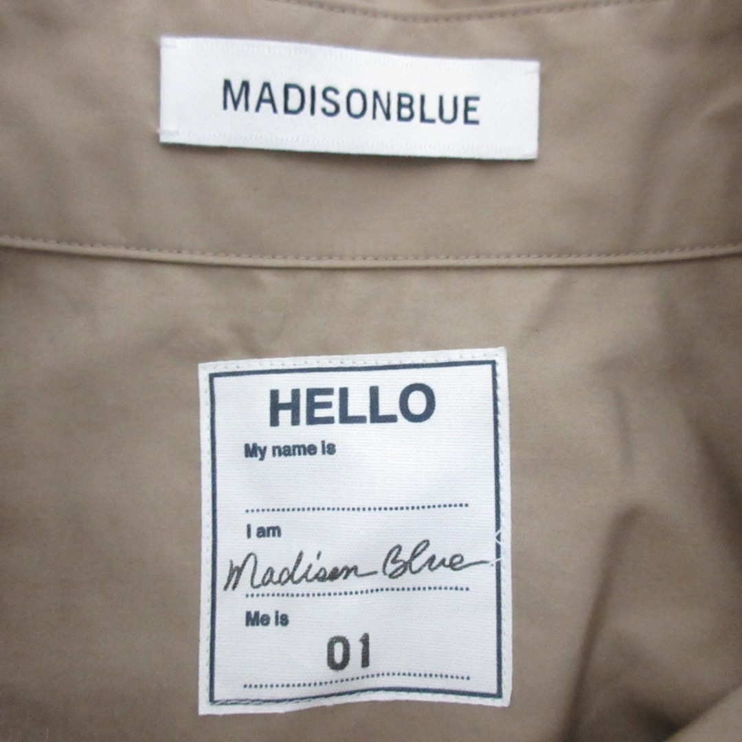 新品同様 MADISONBLUE マディソンブルー J.BRADLEY SHIRT ショートスリーブ シャツ MB999-5718 サイズ1 ベージュ ユニセックス メンズ レディース 古着 中古 USED