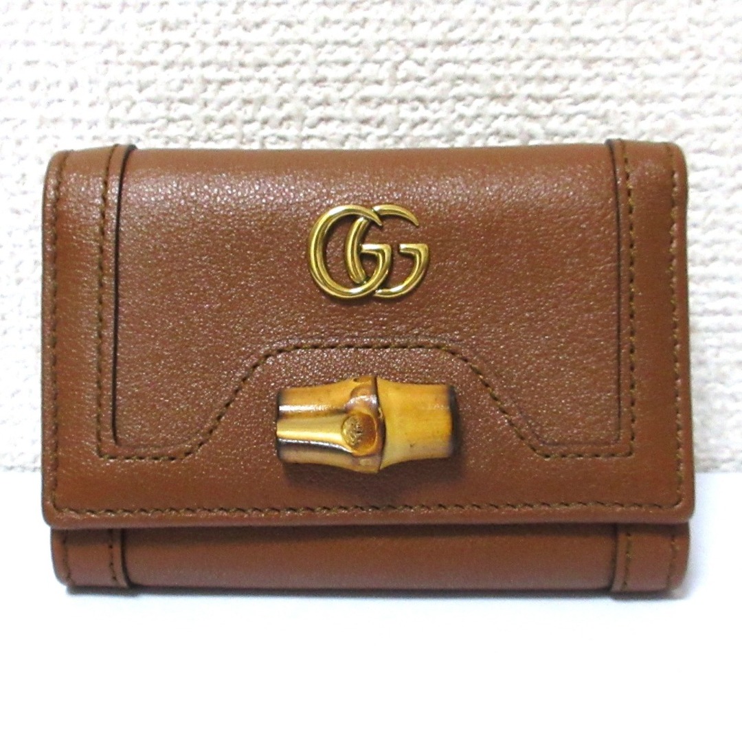 新品同様 GUCCI グッチ バンブー ダイアナコンパクトウォレット 新品同様 GUCCI グッチ バンブー ダイアナコンパクトウォレット