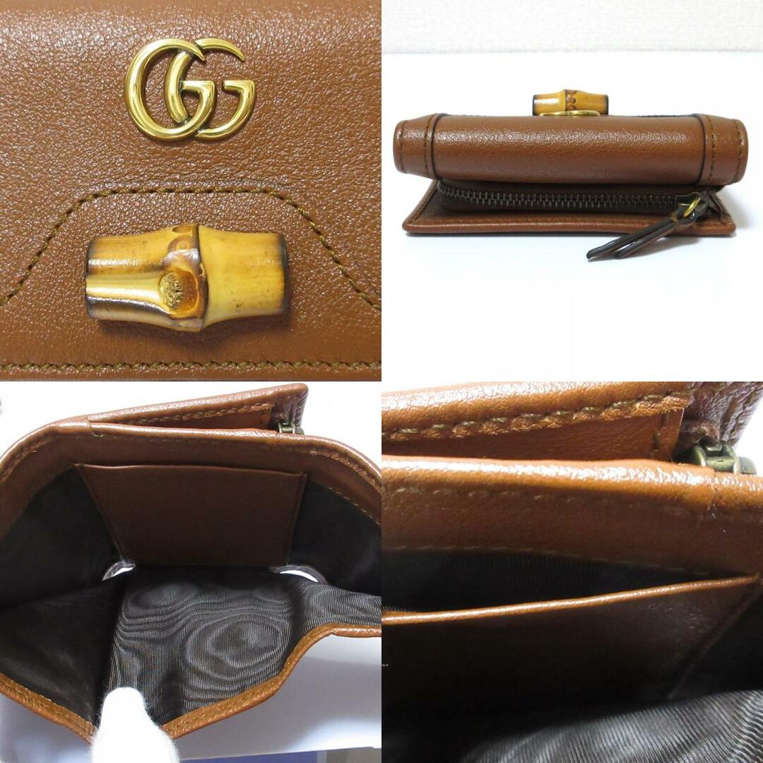 新品同様 GUCCI グッチ バンブー ダイアナコンパクトウォレット 新品同様 GUCCI グッチ バンブー ダイアナコンパクトウォレット