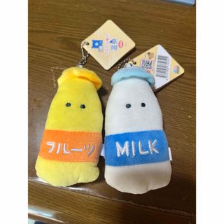 つぶらな瞳の温泉 ぎゅうにゅう フルーツぎゅうにゅうマスコット 2種まとめ売り(ぬいぐるみ)