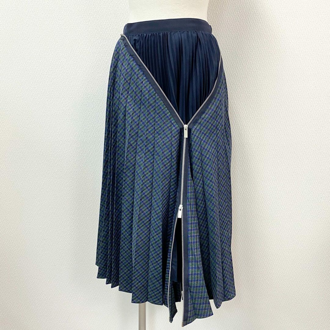 72a14 Sacai サカイ Zip Detail Pleated Skirt ジップデザイン 72a14 Sacai サカイ Zip Detail Pleated Skirt ジップデザイン