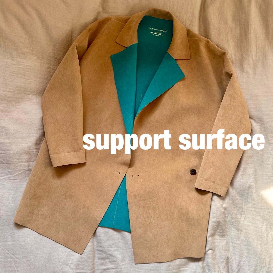 support surface フェイクスエード ジャケット コート ツーカラー support surface フェイクスエード ジャケット コート ツーカラー