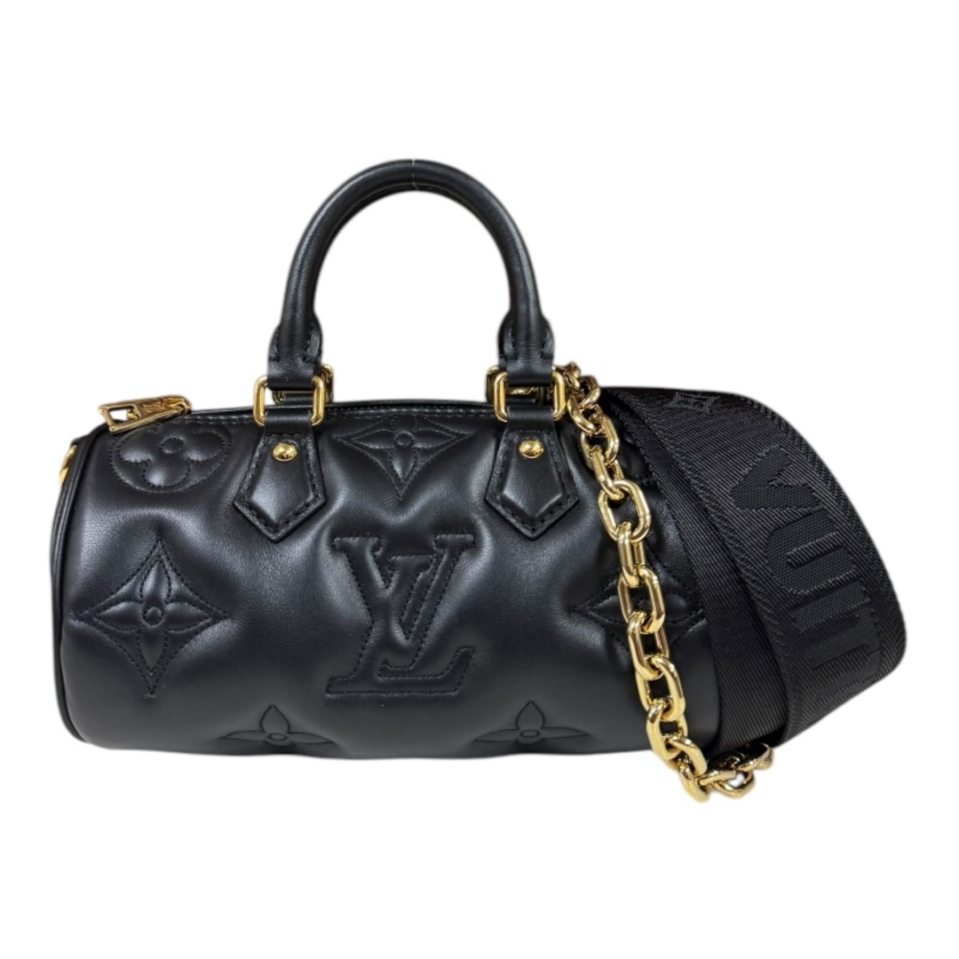LOUIS VUITTON - ルイヴィトン パピヨンBB バブルグラム ショルダーバッグ レザー M59800 ブラック レディース LOUIS VUITTON  中古
