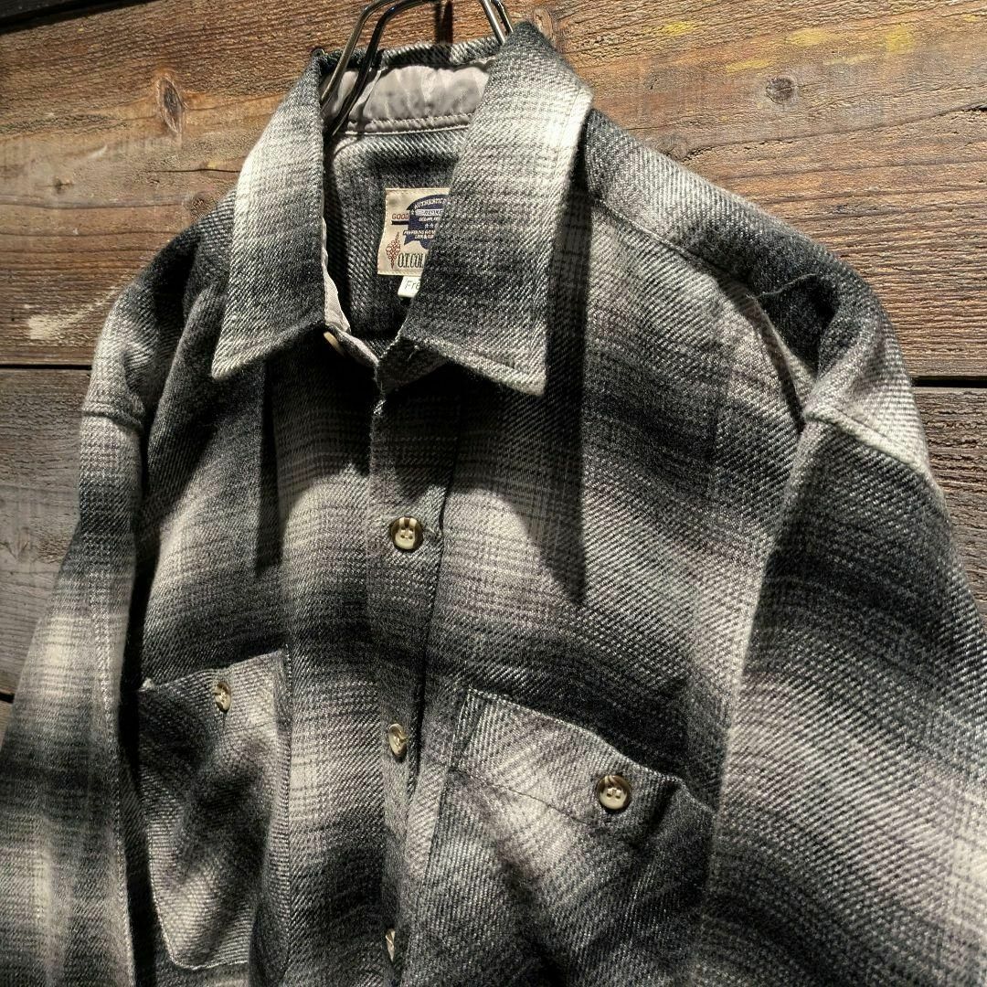 80s vintage オンブレチェック ネルシャツ 開襟 シャドウ グランジ 80s vintage オンブレチェック ネルシャツ 開襟 シャドウ グランジ